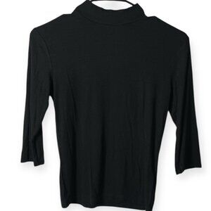 Prologue Black Mock Neck Quarter Sleeve Top – Women’s Small
